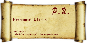 Prommer Ulrik névjegykártya